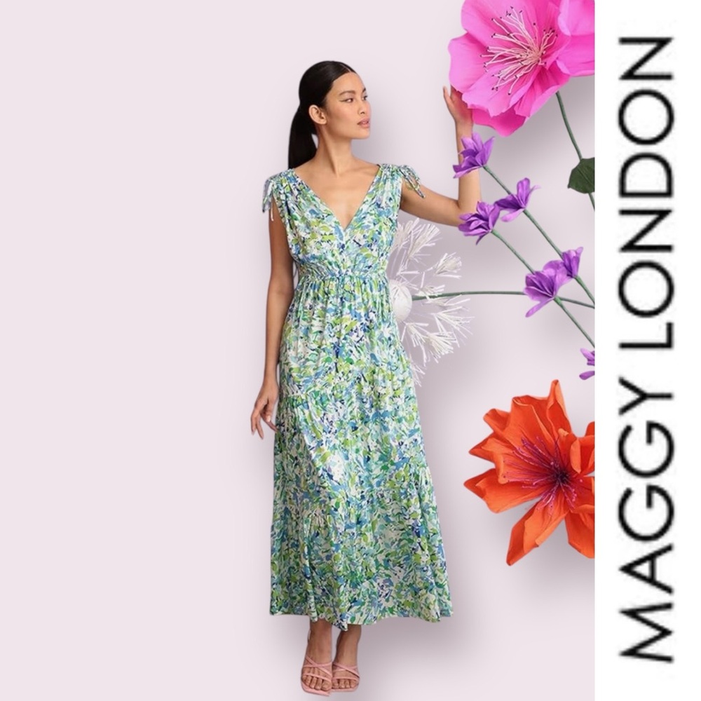 NWT Maggy London Tiered
Maxi Dress with Drawstring
Details, Size‎ 4, MSRP $118